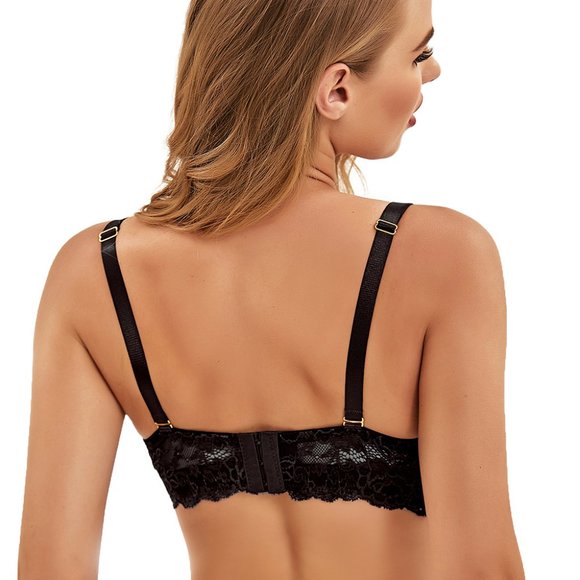 (2) 40C Lace T-shirt Bras Black & Beige Push-Up Convertible Padded Underwired - Picture 2 of 16